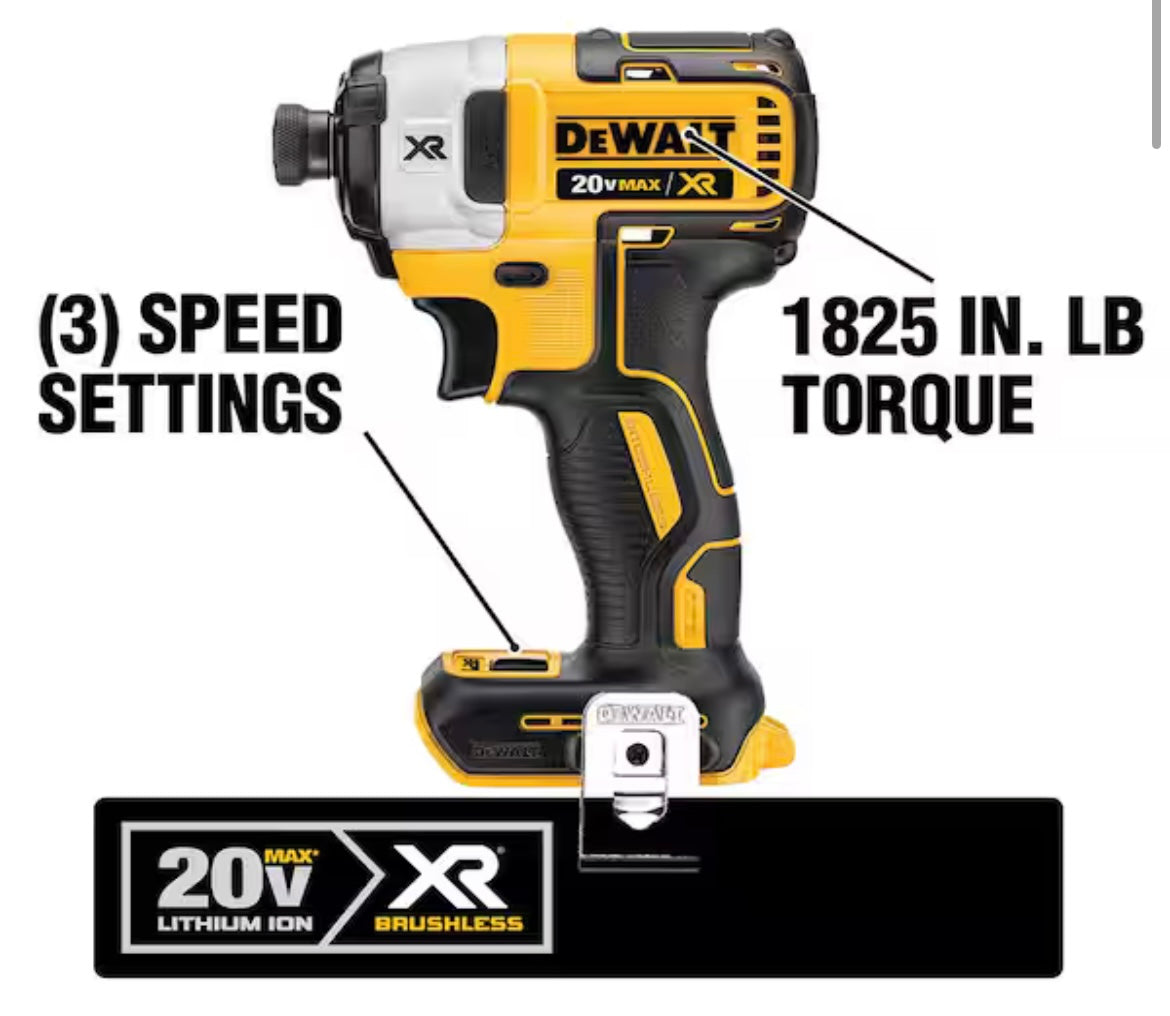 DEWALT
20V MAX XR Cordless Brushless 3-Speed 1/4 in. Impact Driver (Tool Only)